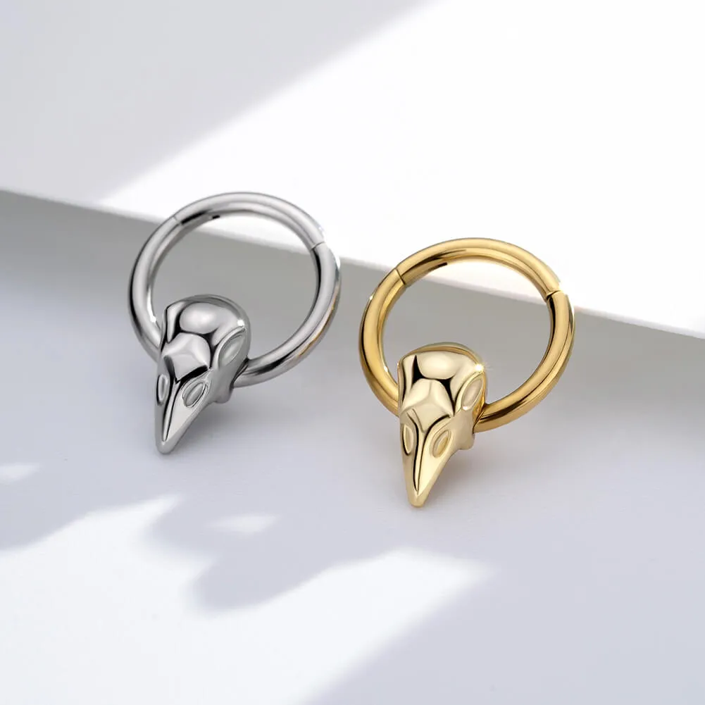 16G Bird Head Skull Hinged Segment Septum Ring