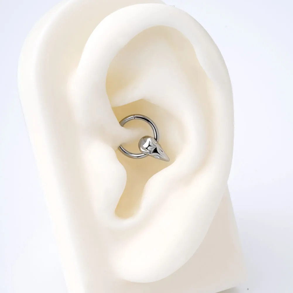 16G Bird Head Skull Hinged Segment Septum Ring