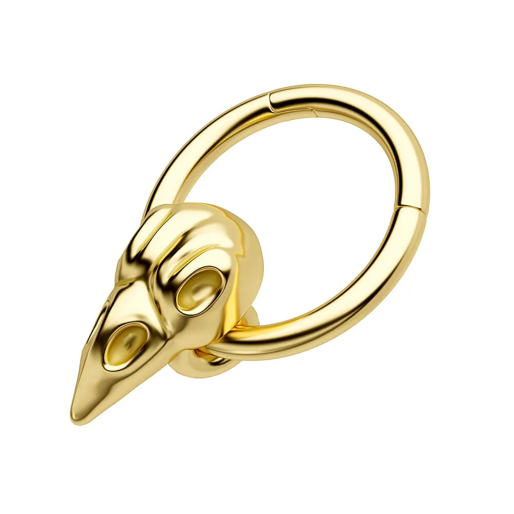16G Bird Head Skull Hinged Segment Septum Ring