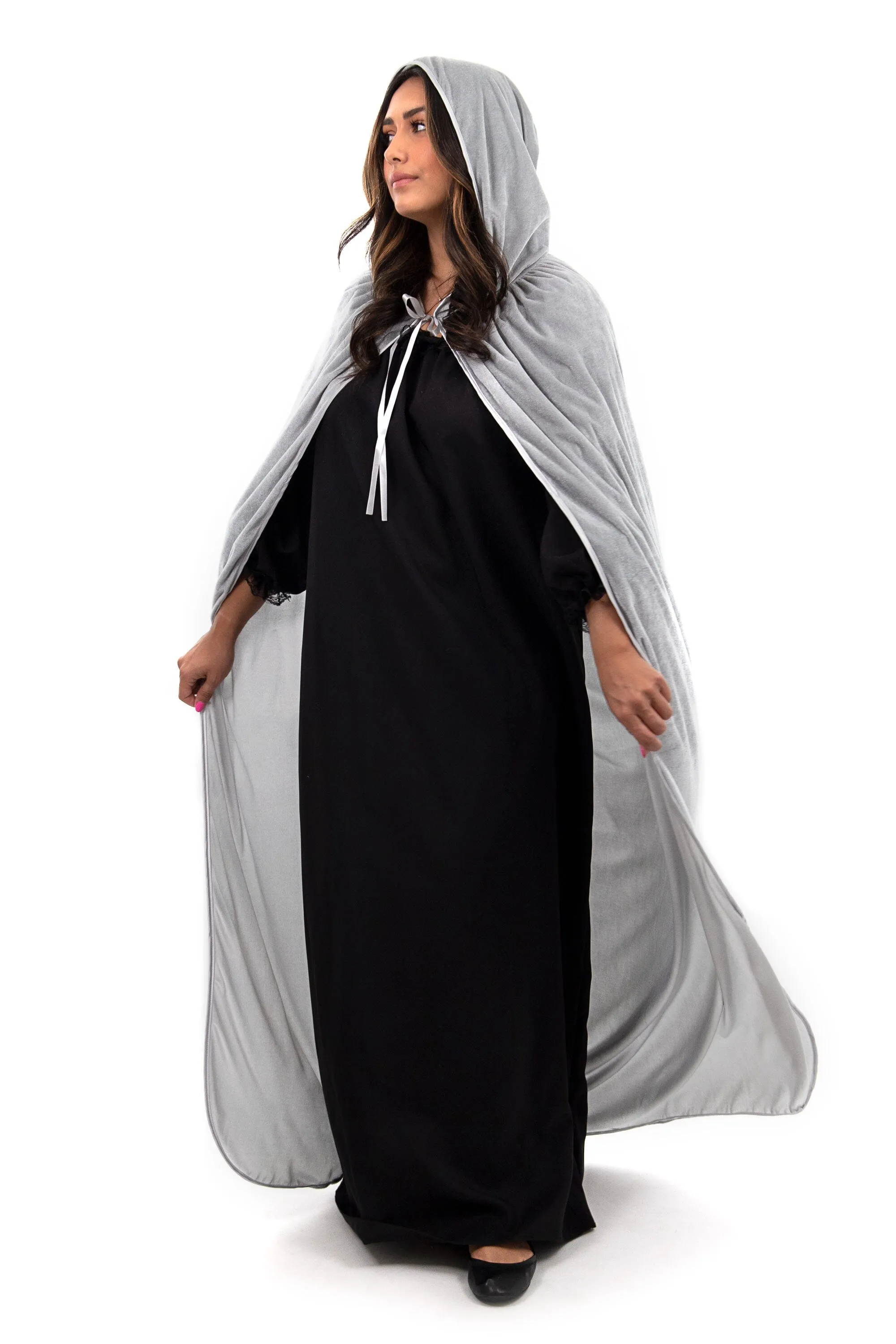 Adult Grey Velvet Cloak