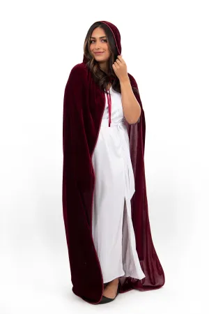 Adult Maroon Velvet Cloak