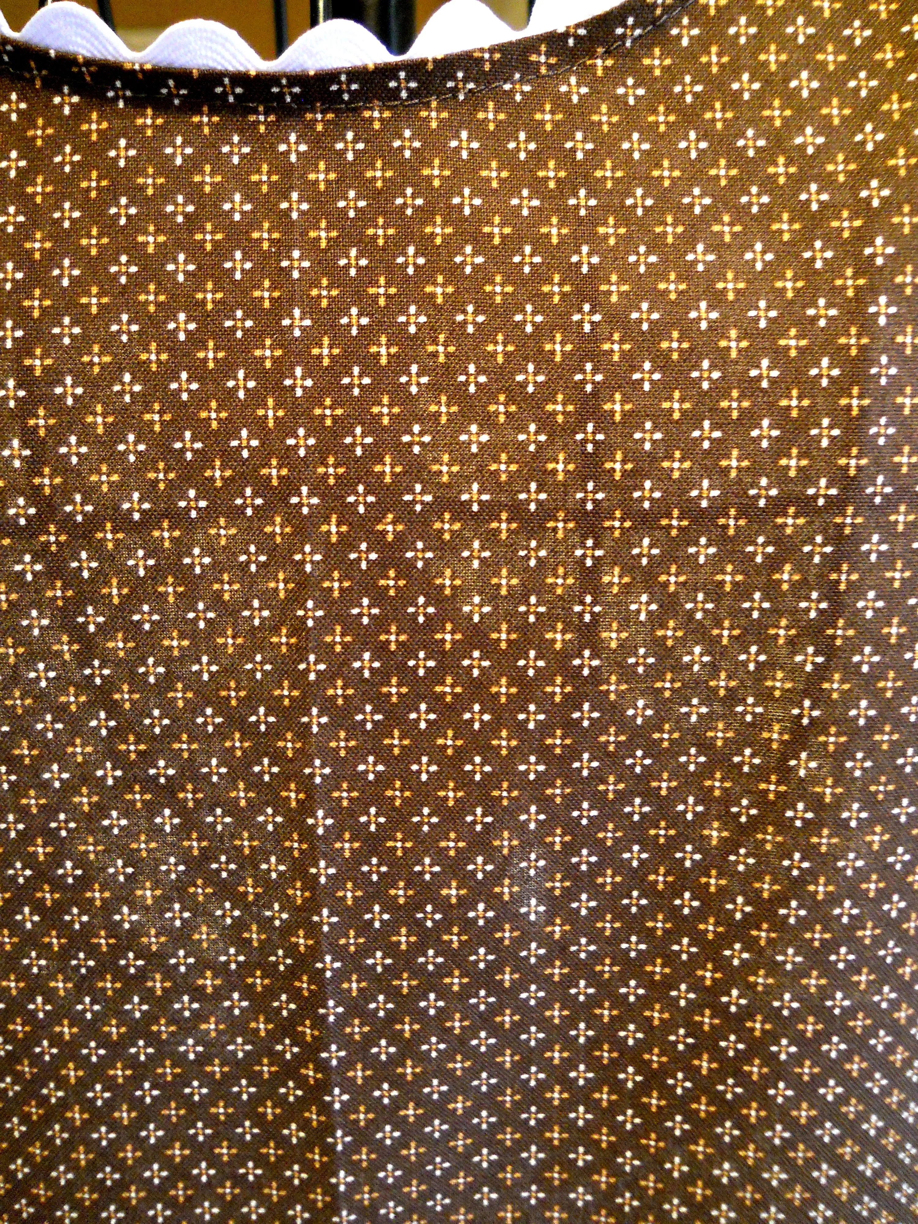 American Gothic Style Old Fashioned Full Apron in Brown Floral size Large