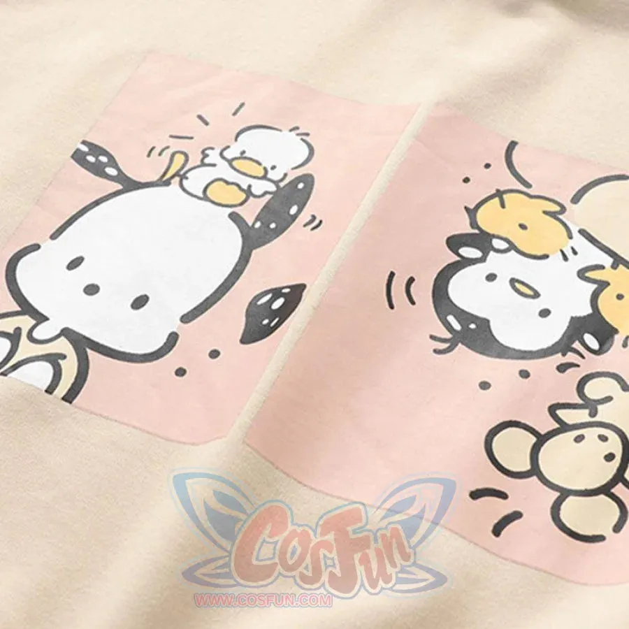 Animal Printing Cartoon Plaid Collar Shirt One-Piece Sweaters Three Colors Hoodie J30003