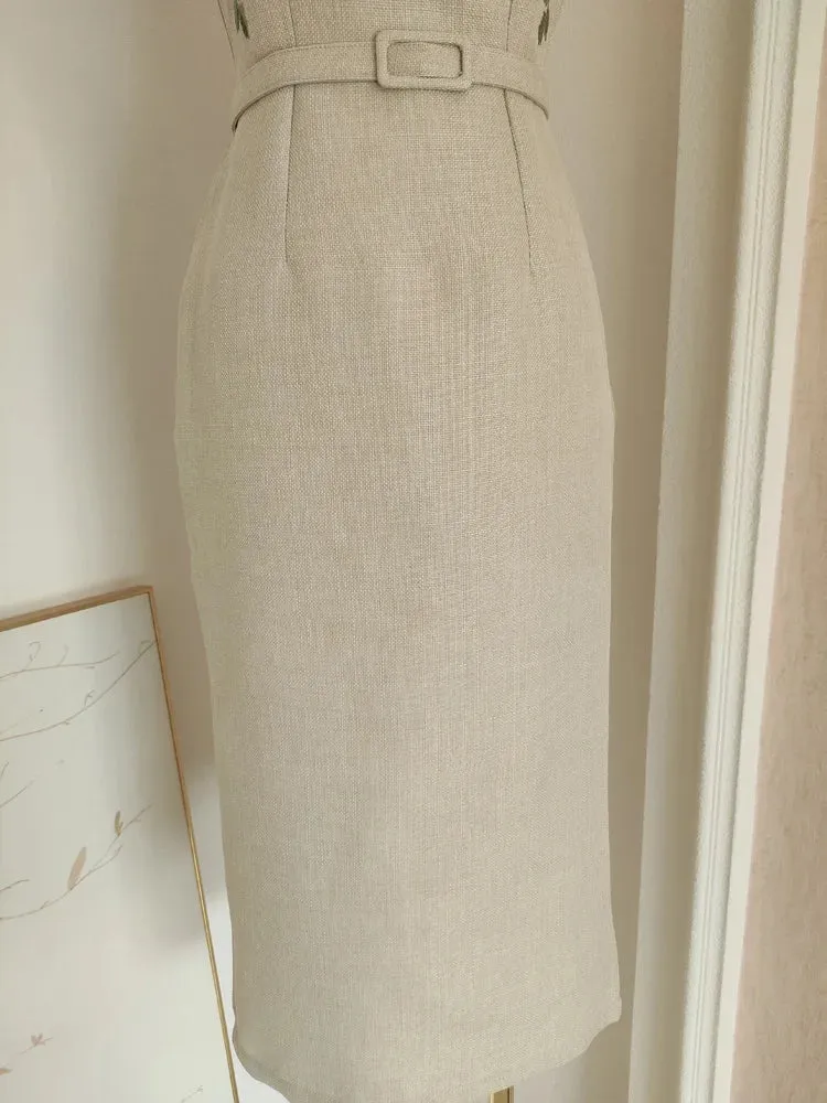Annais French Elegant Flower Embroidery Sling Dress