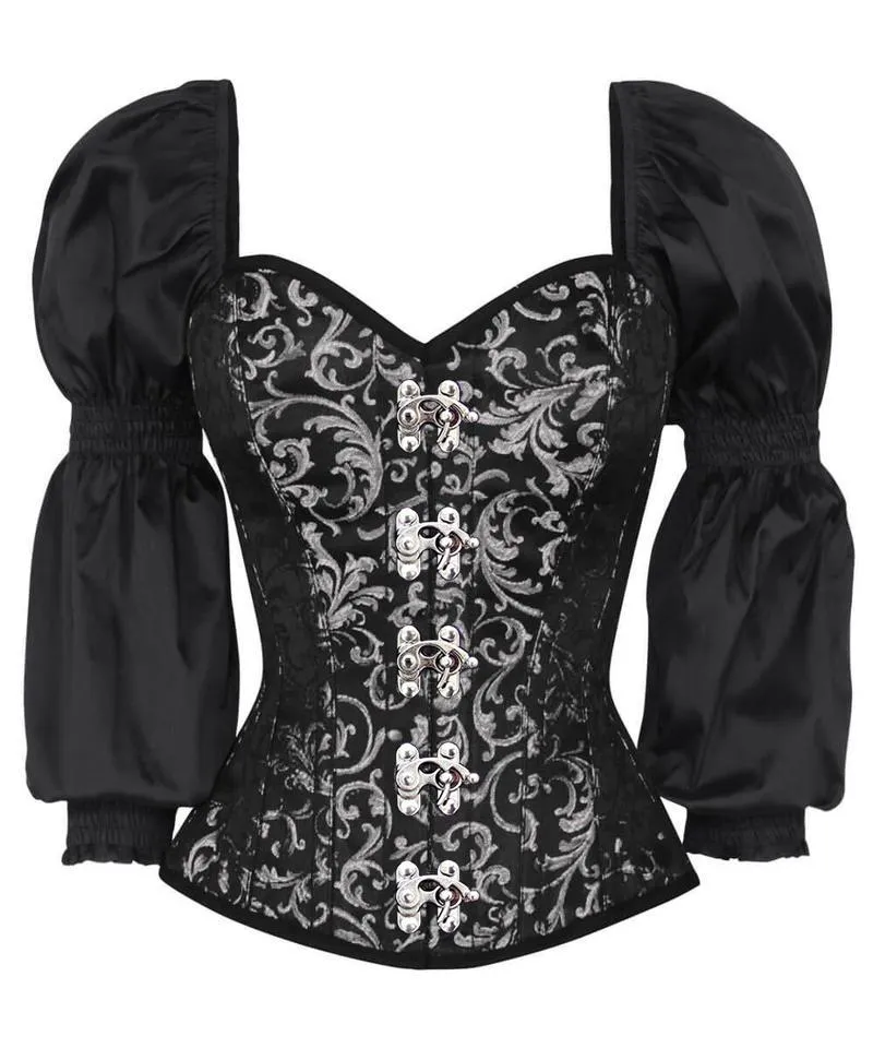 Asmus Gothic Silver Corset with Attached Sleeve