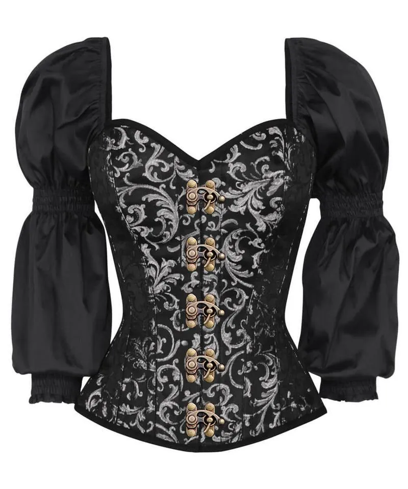 Asmus Gothic Silver Corset with Attached Sleeve
