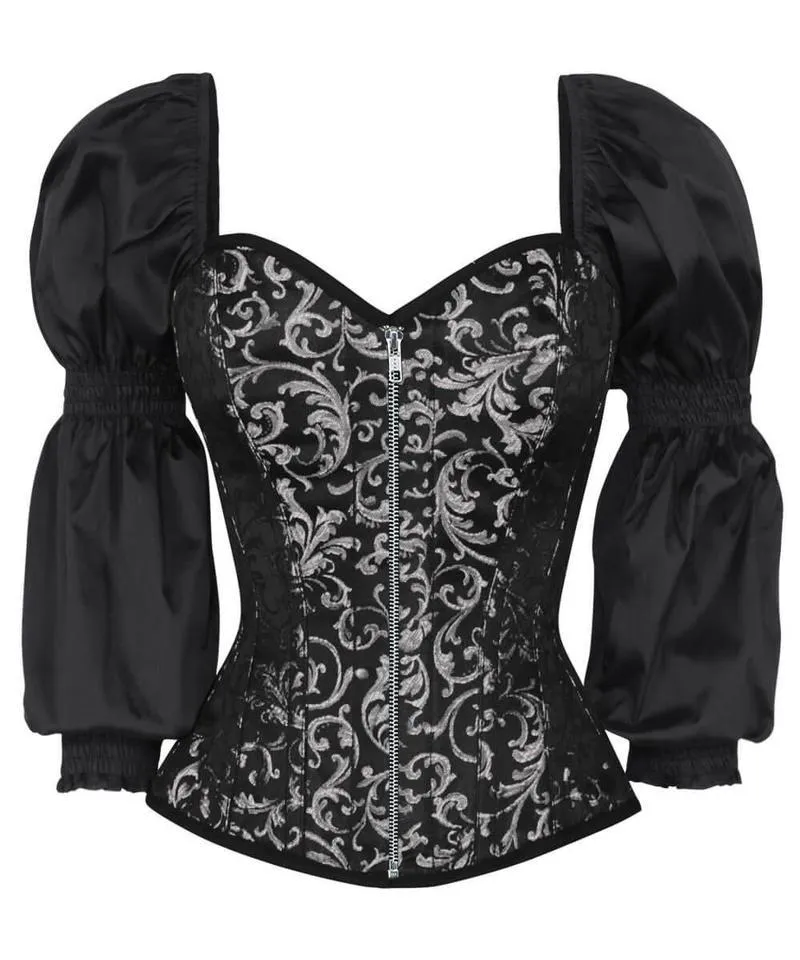 Asmus Gothic Silver Corset with Attached Sleeve