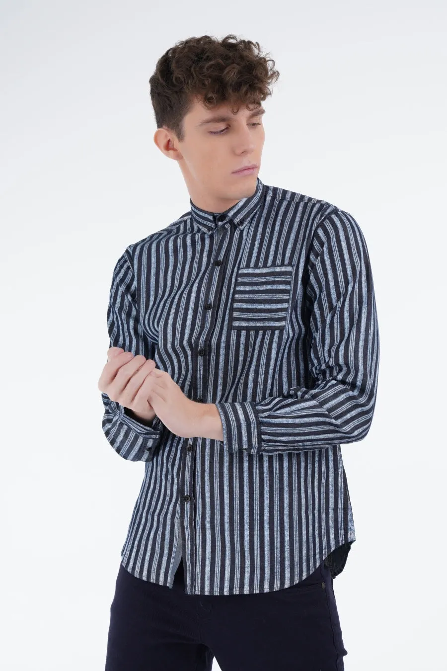 Black Striped Shirt