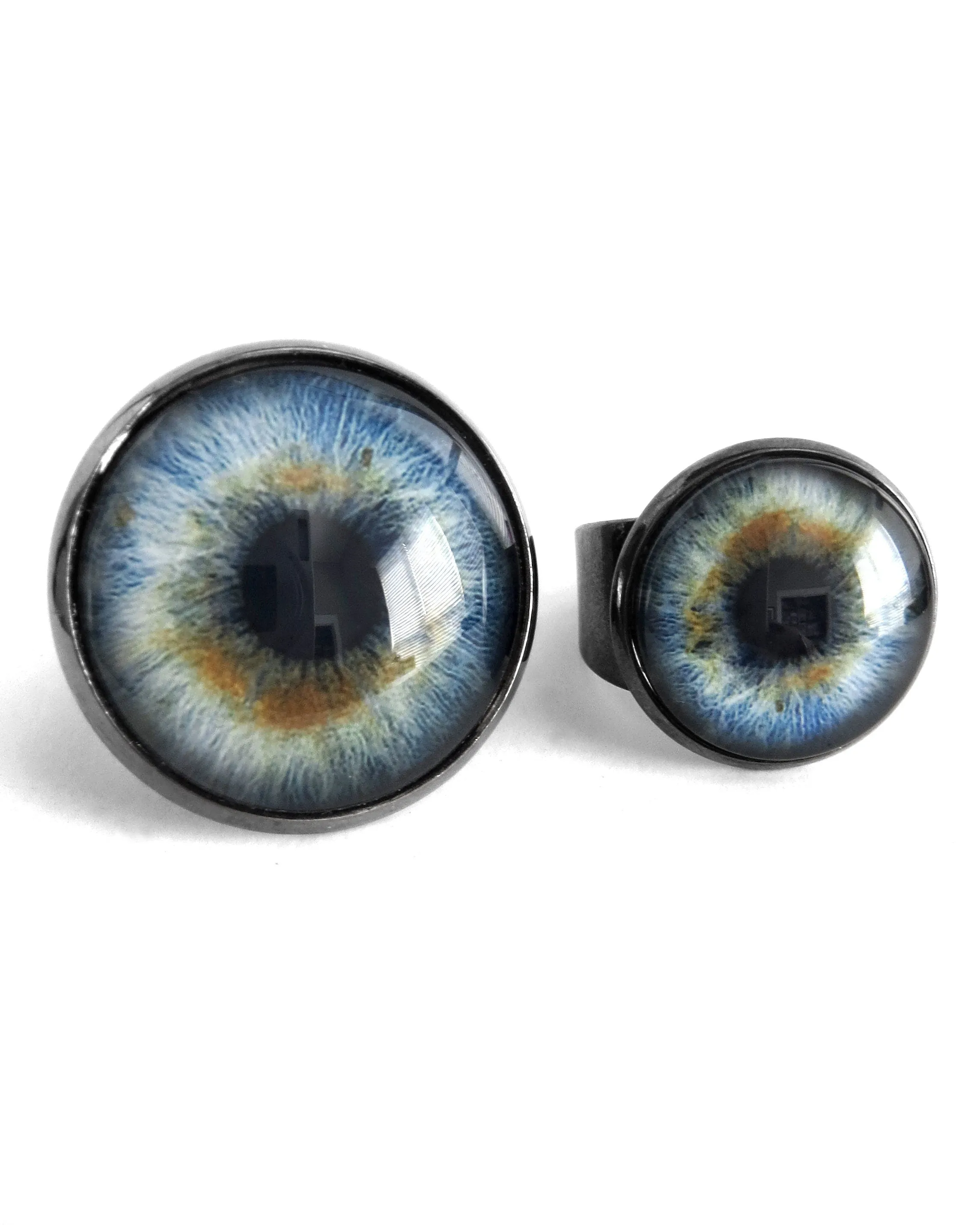 Blue Eyeball Ring with Brown Flecks - 2 Sizes