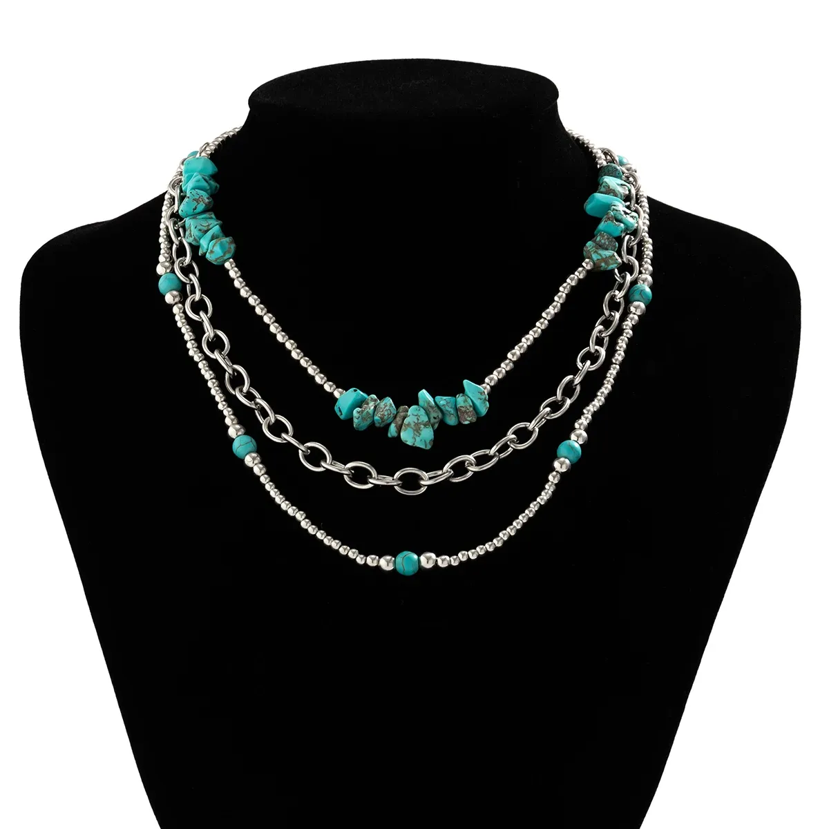 Bohemian Turquoise Stone Clavicle Necklace