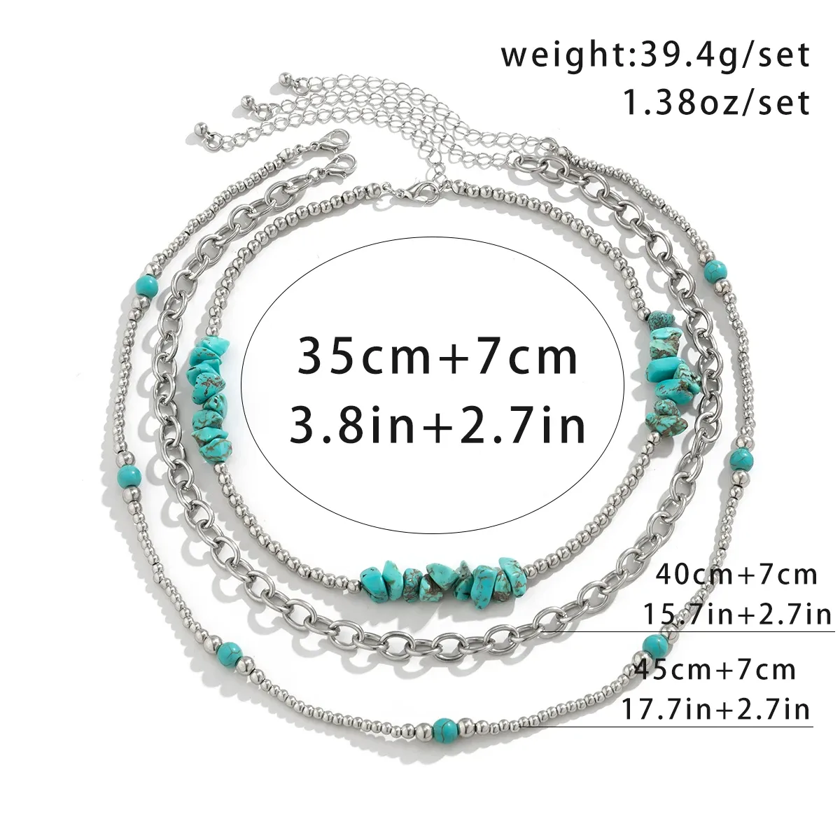 Bohemian Turquoise Stone Clavicle Necklace