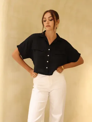 Button Down Seam Detail Top