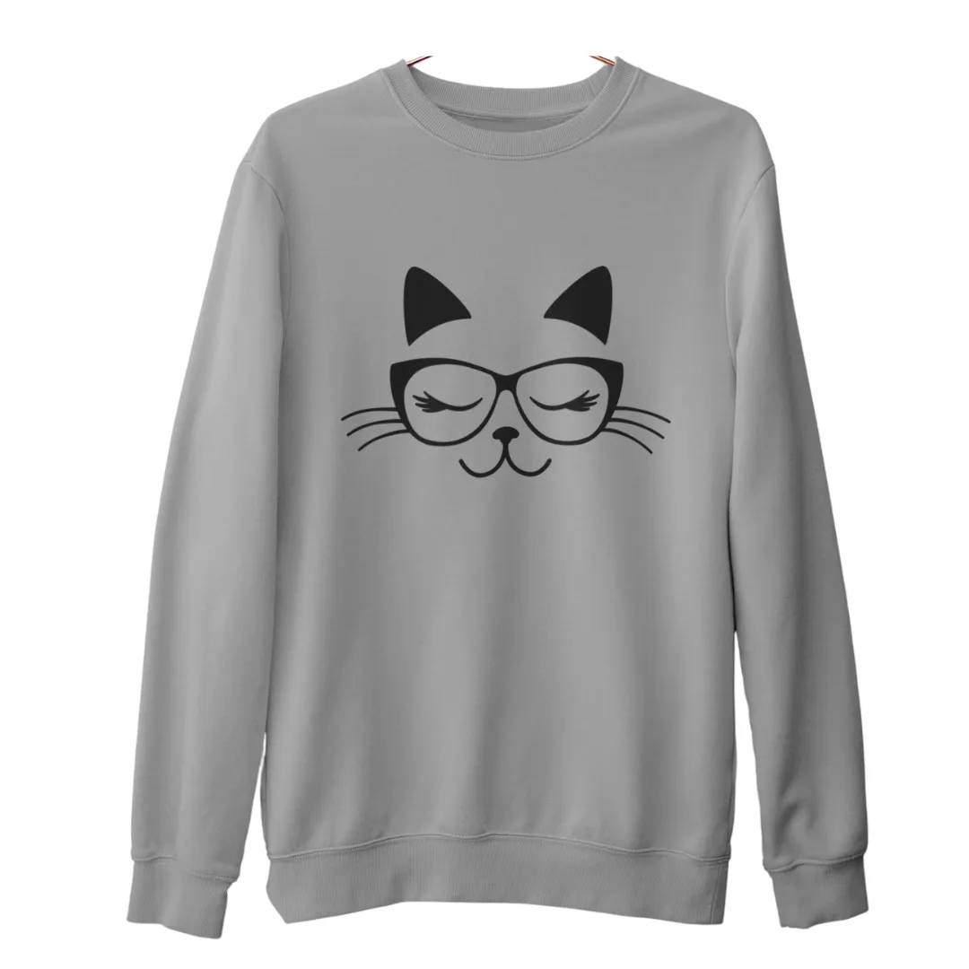 Cat With Glasses Sweatshirt