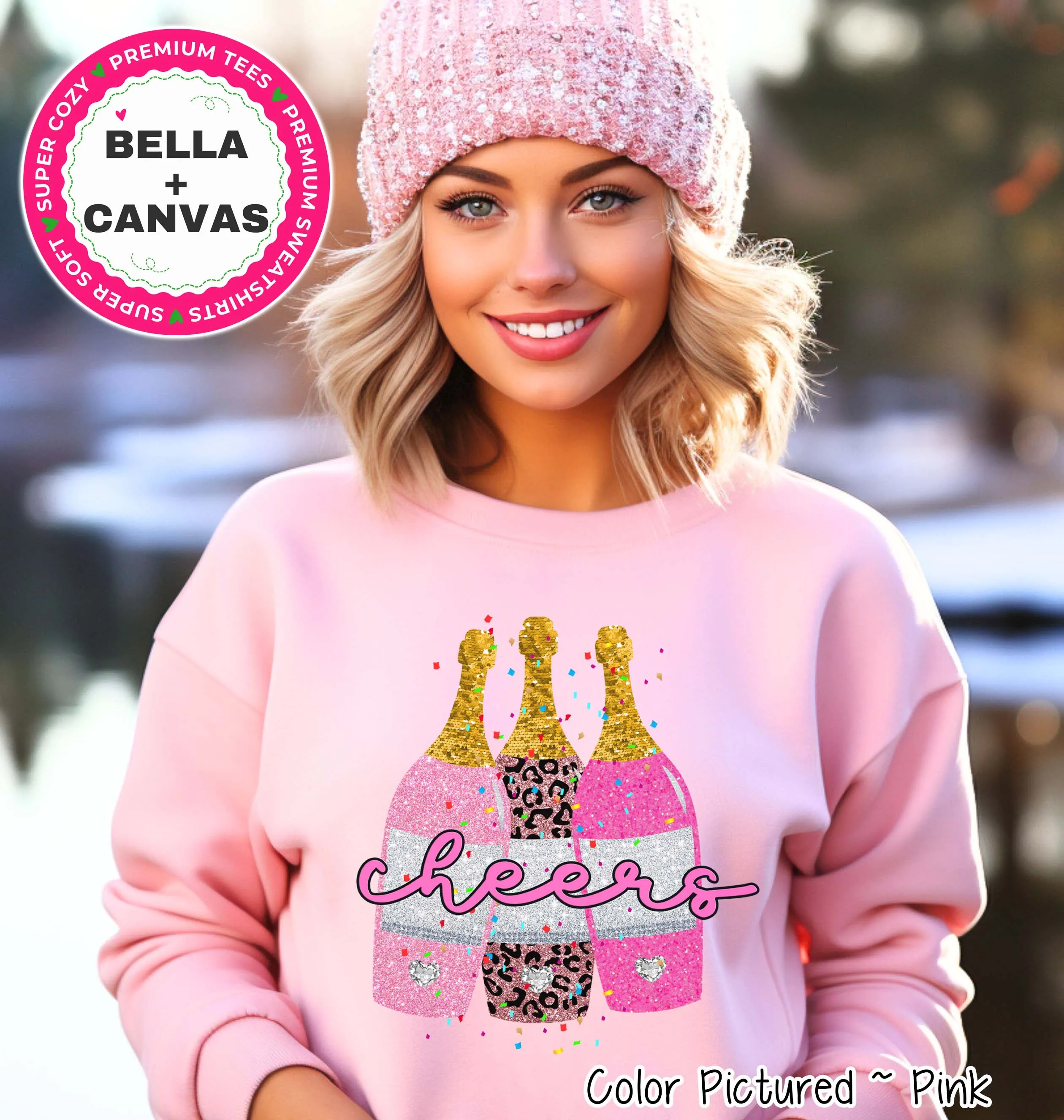 Champagne Cheers New Year Tee or Sweatshirt