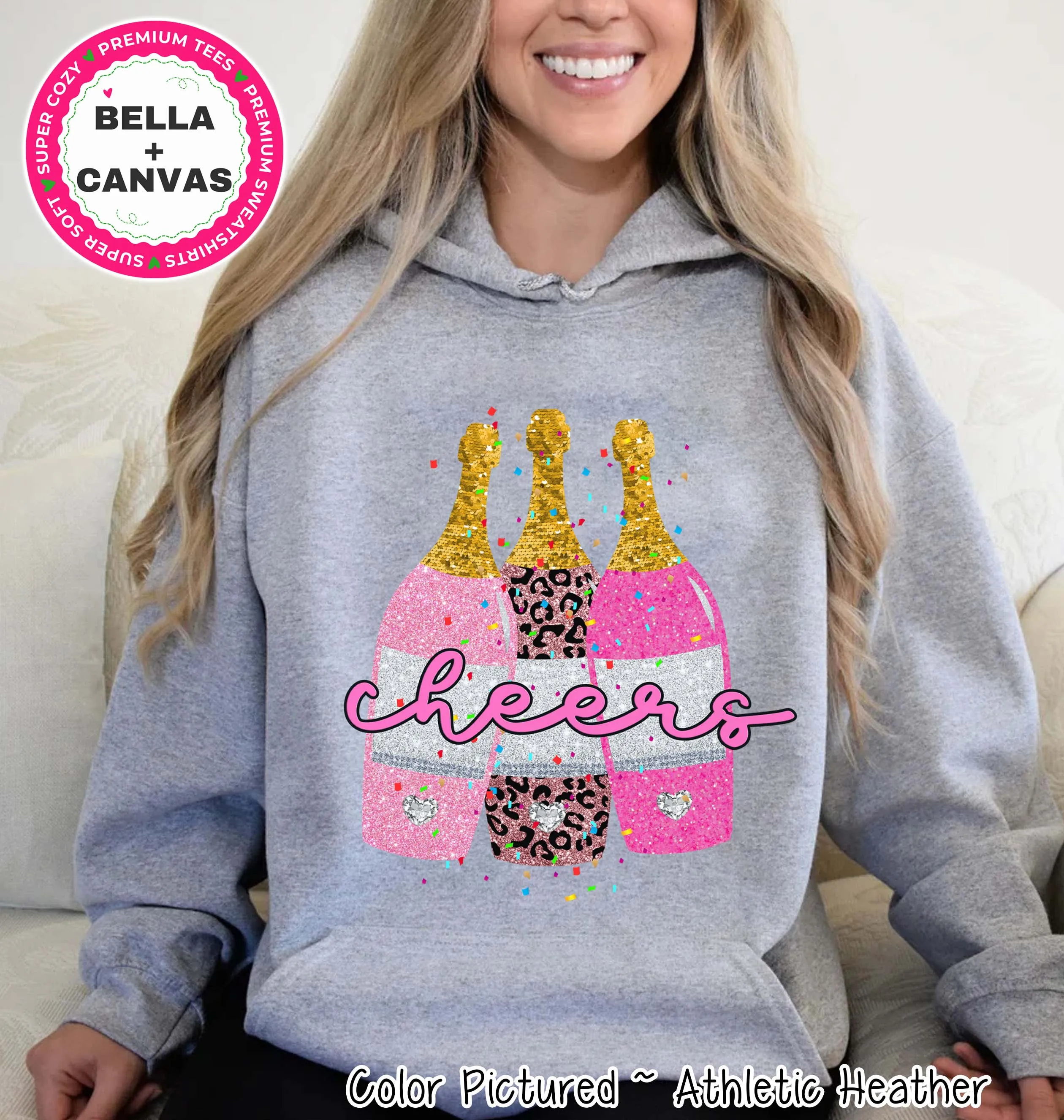 Champagne Cheers New Year Tee or Sweatshirt