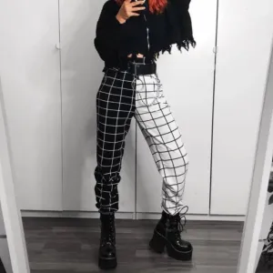 Checkerboard Color Block Stylish Pants mp005936
