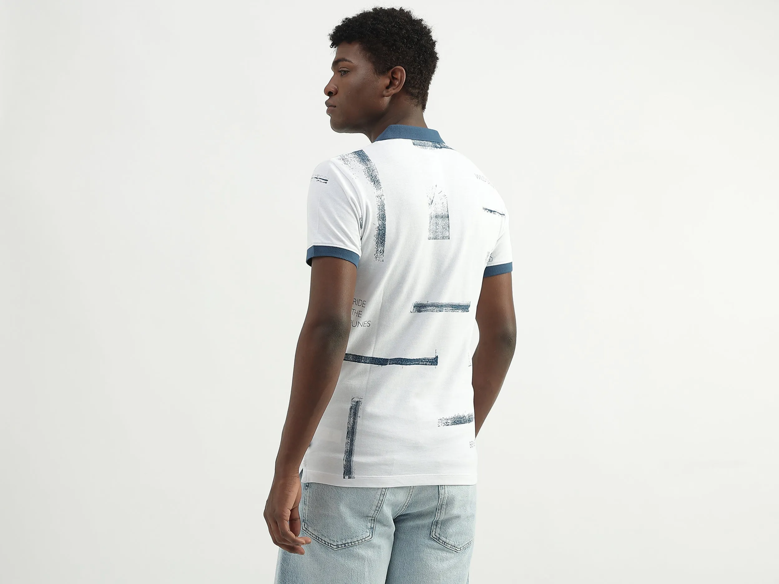 Cotton Printed Polo Collar Mens T-shirts
