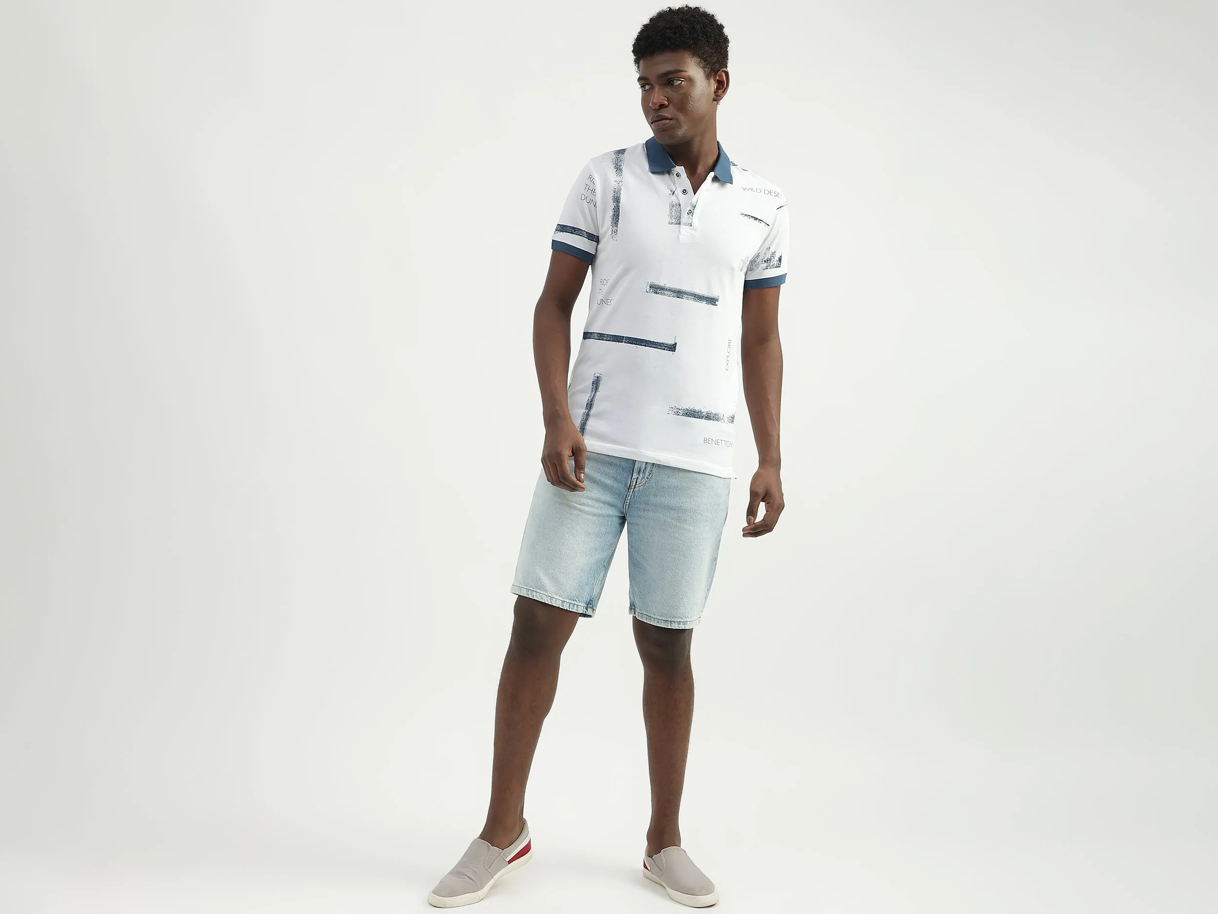 Cotton Printed Polo Collar Mens T-shirts