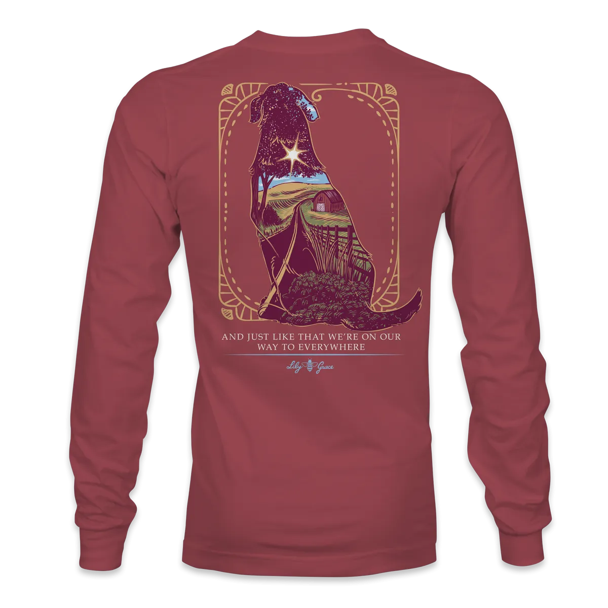 Country Road Dog - Optimistic Scene LONG SLEEVE T-Shirt