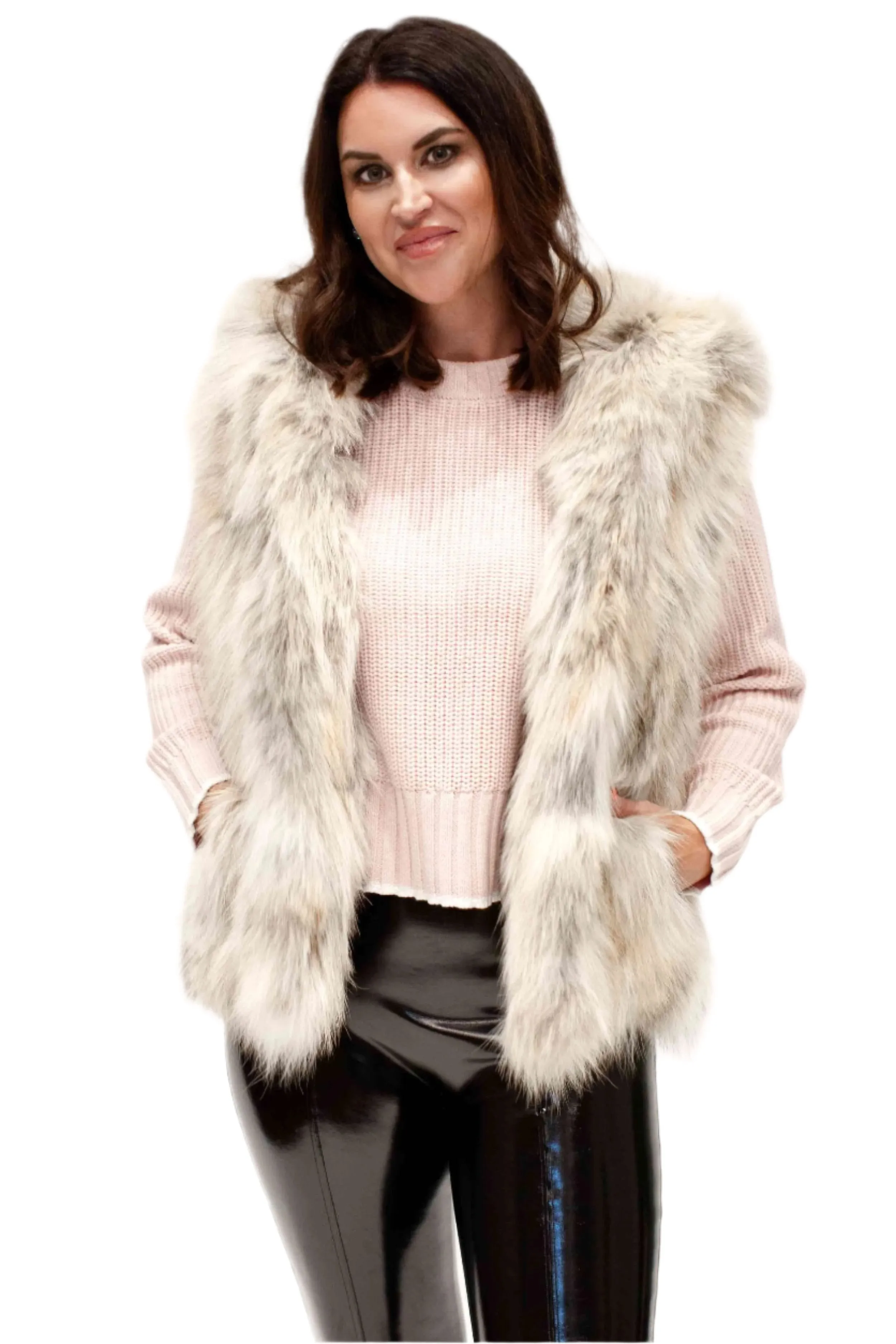 Coyote Fur Vest with Hood
