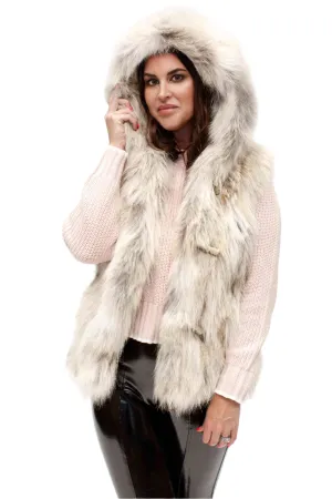 Coyote Fur Vest with Hood