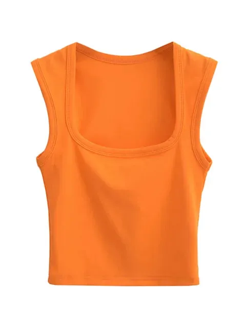 Crop Summer Tops Deep 2025 New-year sale Vest Fashion Camis Sexy Vests Collar Square Sling Women&#8217;s On-demand delivery New