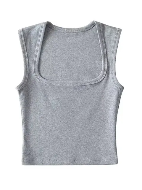 Crop Summer Tops Deep 2025 New-year sale Vest Fashion Camis Sexy Vests Collar Square Sling Women&#8217;s On-demand delivery New