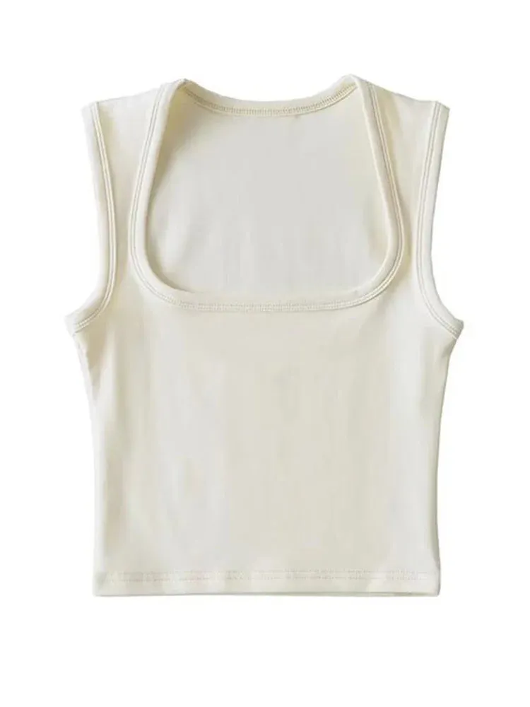 Crop Summer Tops Deep 2025 New-year sale Vest Fashion Camis Sexy Vests Collar Square Sling Women&#8217;s On-demand delivery New