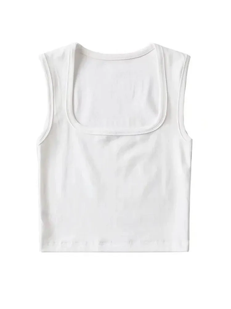 Crop Summer Tops Deep 2025 New-year sale Vest Fashion Camis Sexy Vests Collar Square Sling Women&#8217;s On-demand delivery New