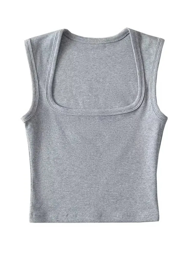 Crop Summer Tops Deep 2025 New-year sale Vest Fashion Camis Sexy Vests Collar Square Sling Women&#8217;s On-demand delivery New
