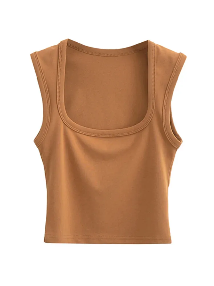Crop Summer Tops Deep 2025 New-year sale Vest Fashion Camis Sexy Vests Collar Square Sling Women&#8217;s On-demand delivery New
