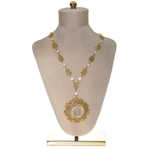 Cupid and Psyche Mythological Crystal Cameo Pendant Necklace