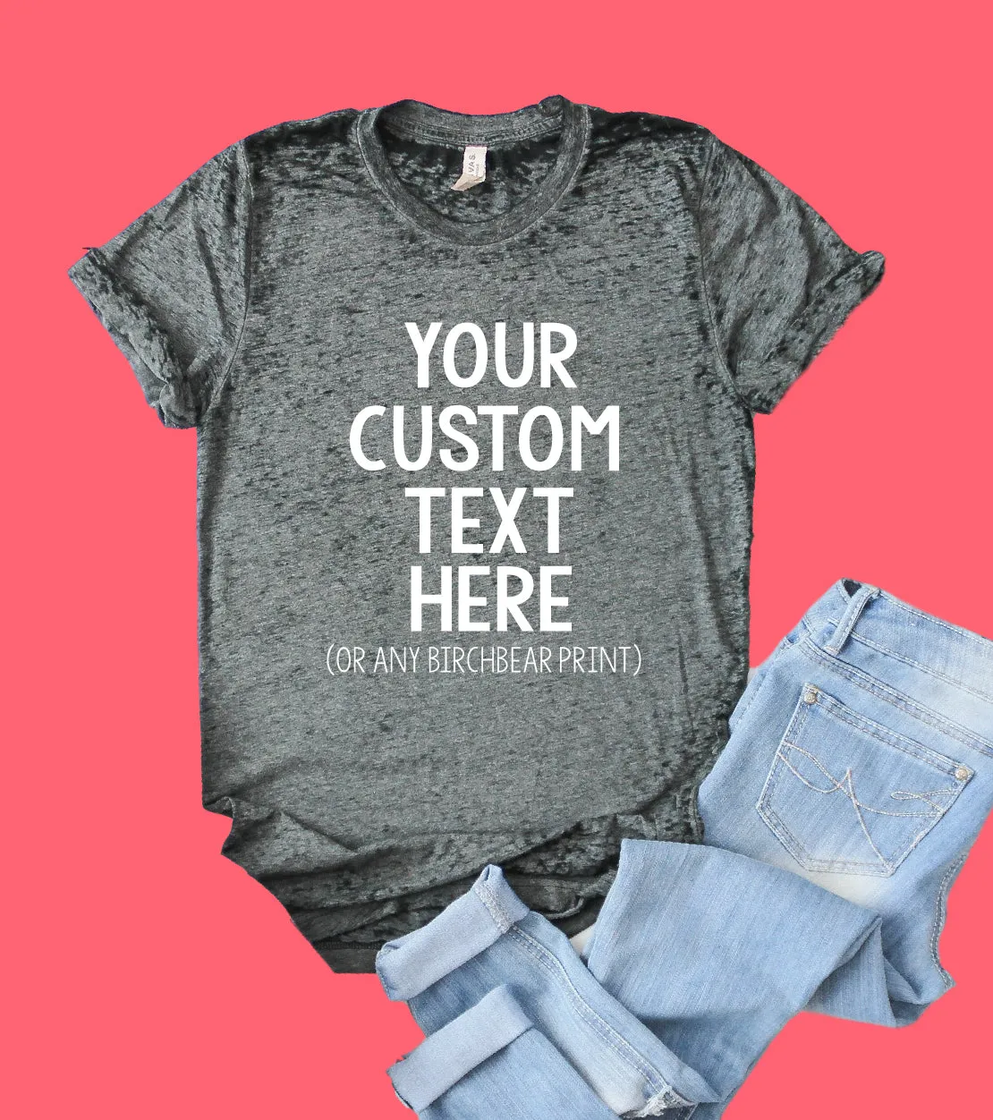 Custom Shirt | Acid Wash T Shirt | Unisex Crew