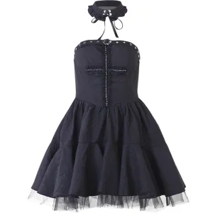 Dark Cross Slim Mesh Dress