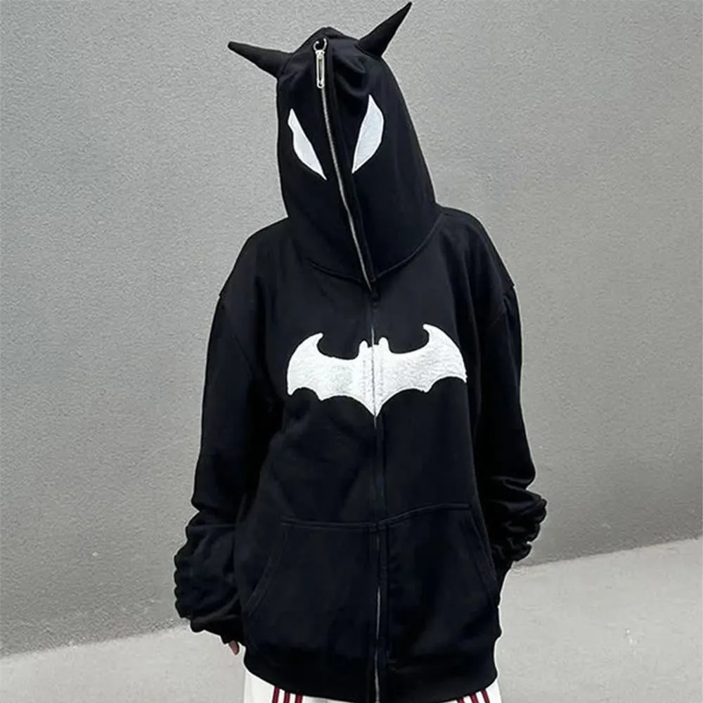 🔥Dark Goth Bat Embroidery Hoodie