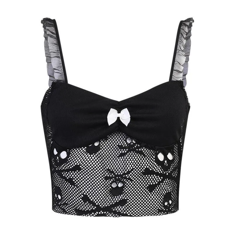 Dark Mesh Skull Top