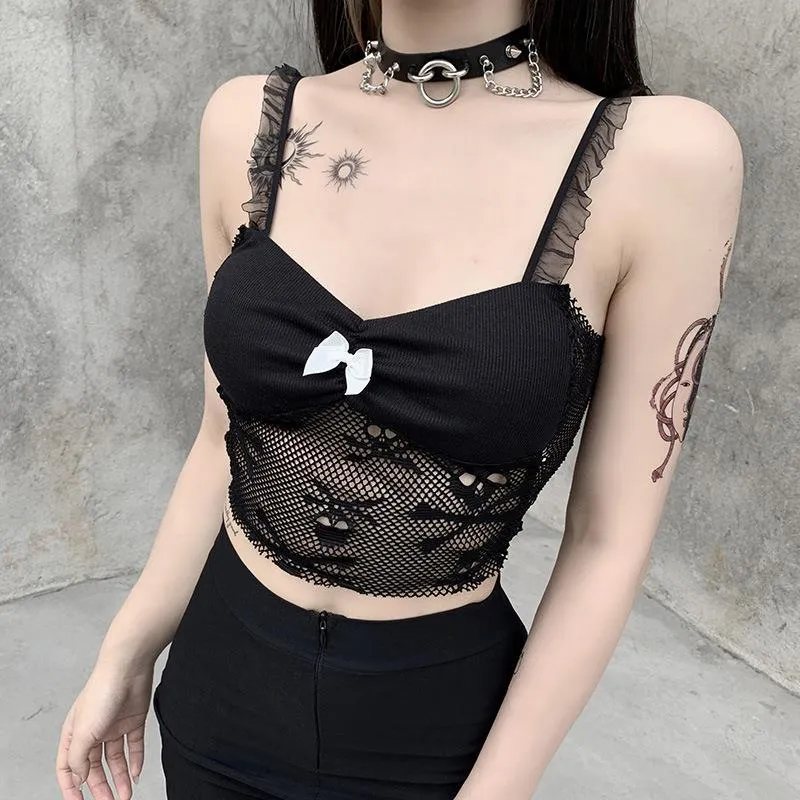 Dark Mesh Skull Top