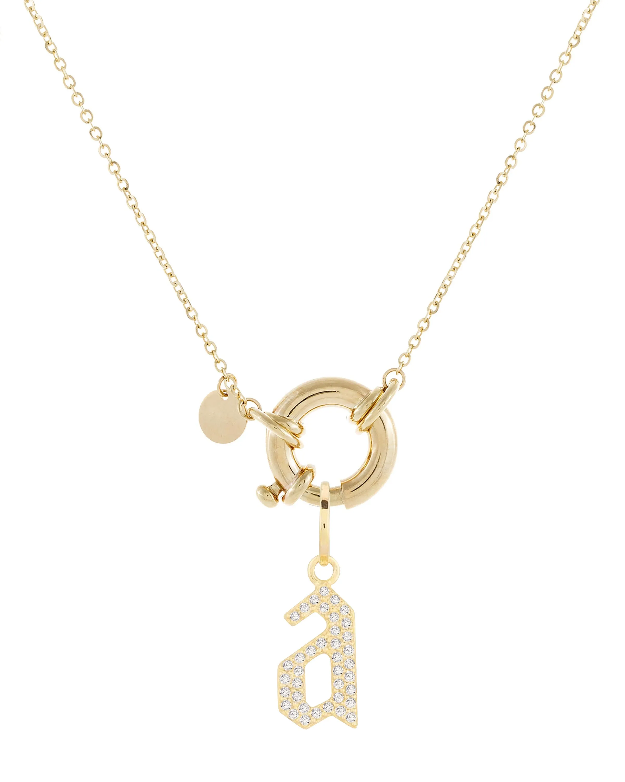 Diamond Charm Toggle Necklace 14K