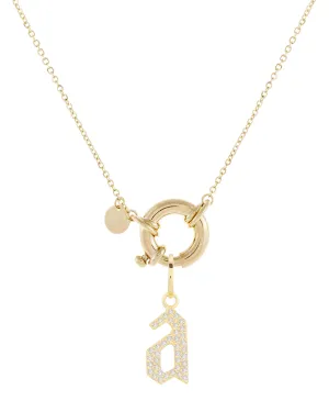 Diamond Charm Toggle Necklace 14K