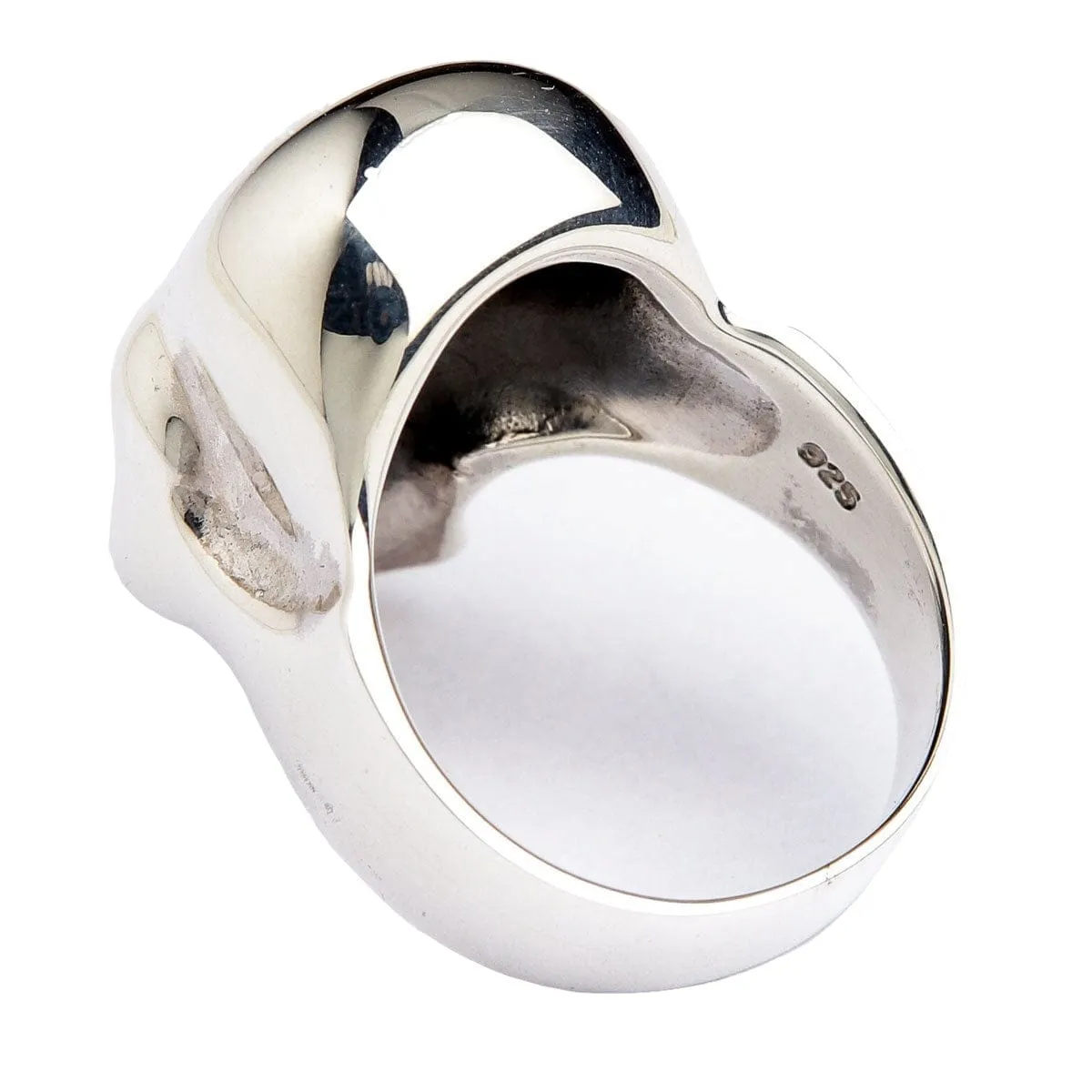 Diamond Eyes Elegant Skull Sterling Silver Ring