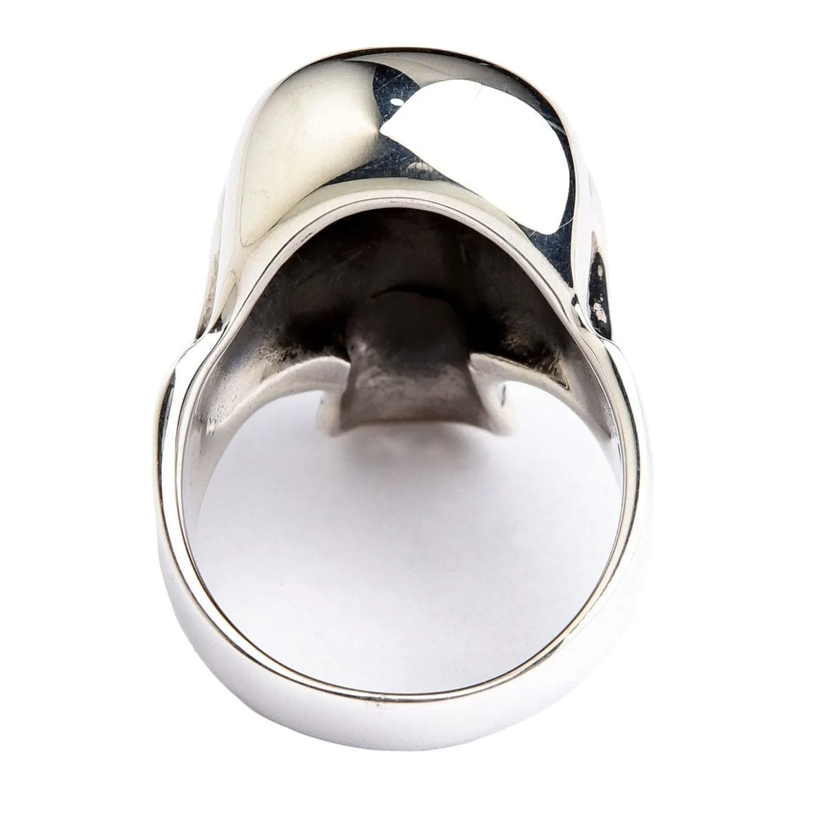 Diamond Eyes Elegant Skull Sterling Silver Ring