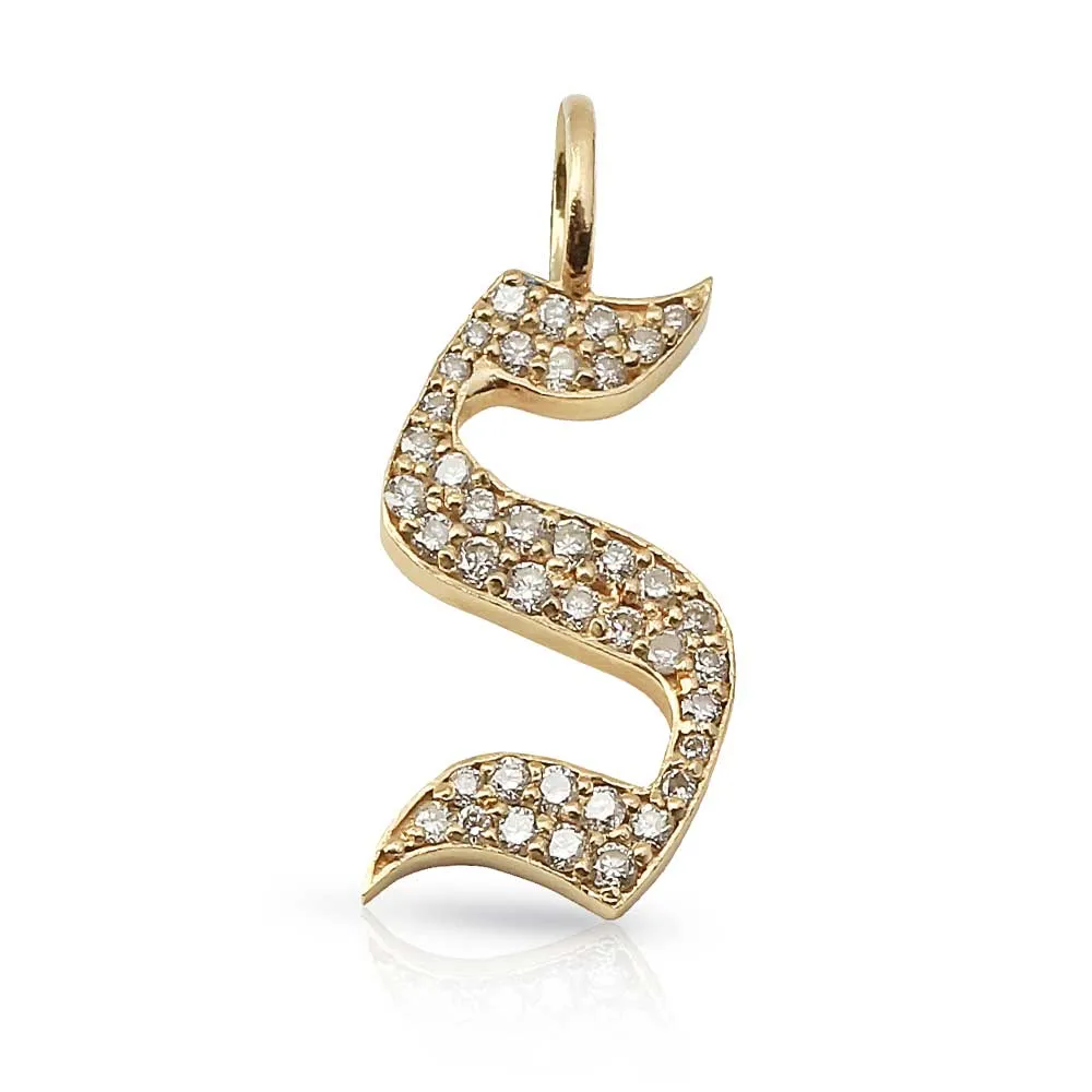 DIAMOND GOTHIC LETTER CHARMS