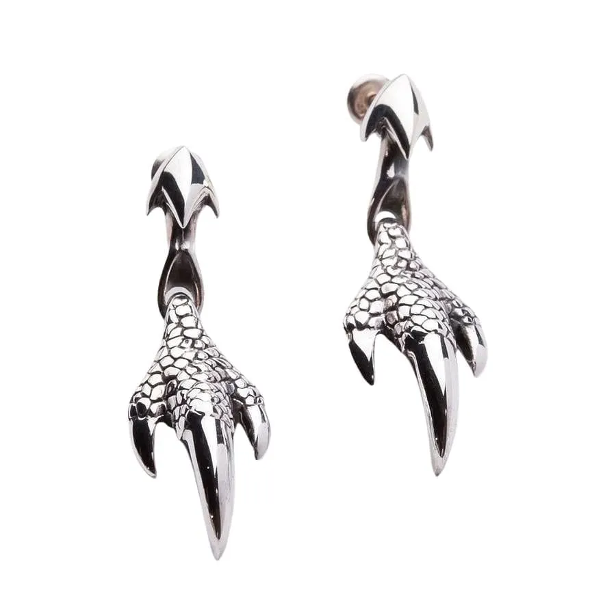 Dragon Claw 925 Sterling Silver Gothic Earrings