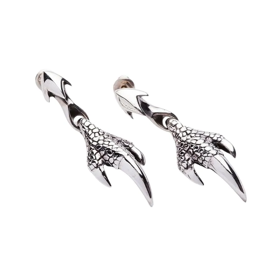 Dragon Claw 925 Sterling Silver Gothic Earrings