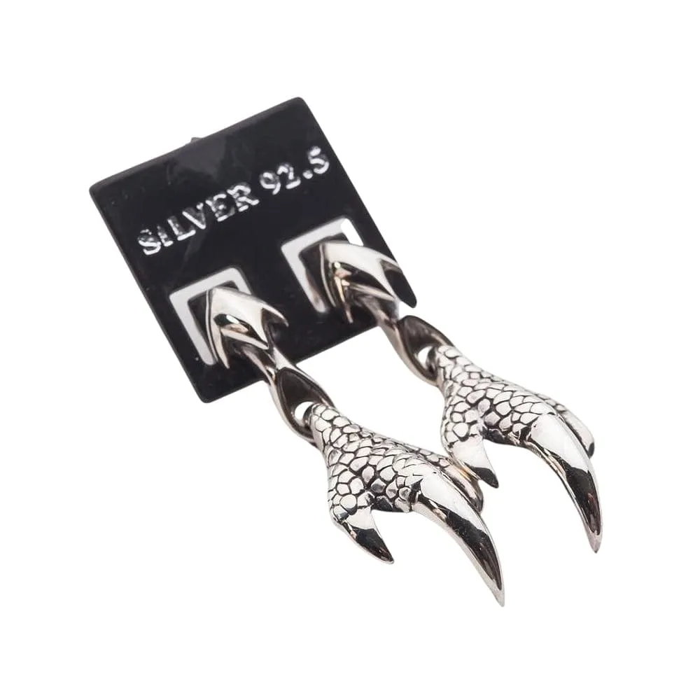 Dragon Claw 925 Sterling Silver Gothic Earrings