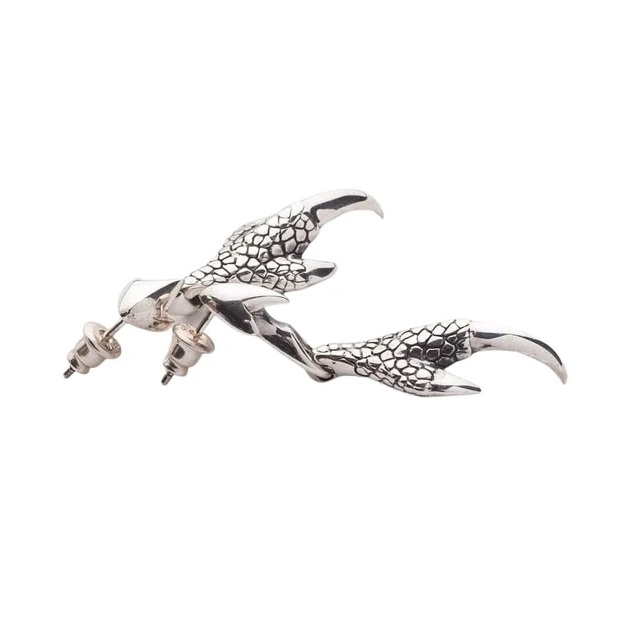 Dragon Claw 925 Sterling Silver Gothic Earrings