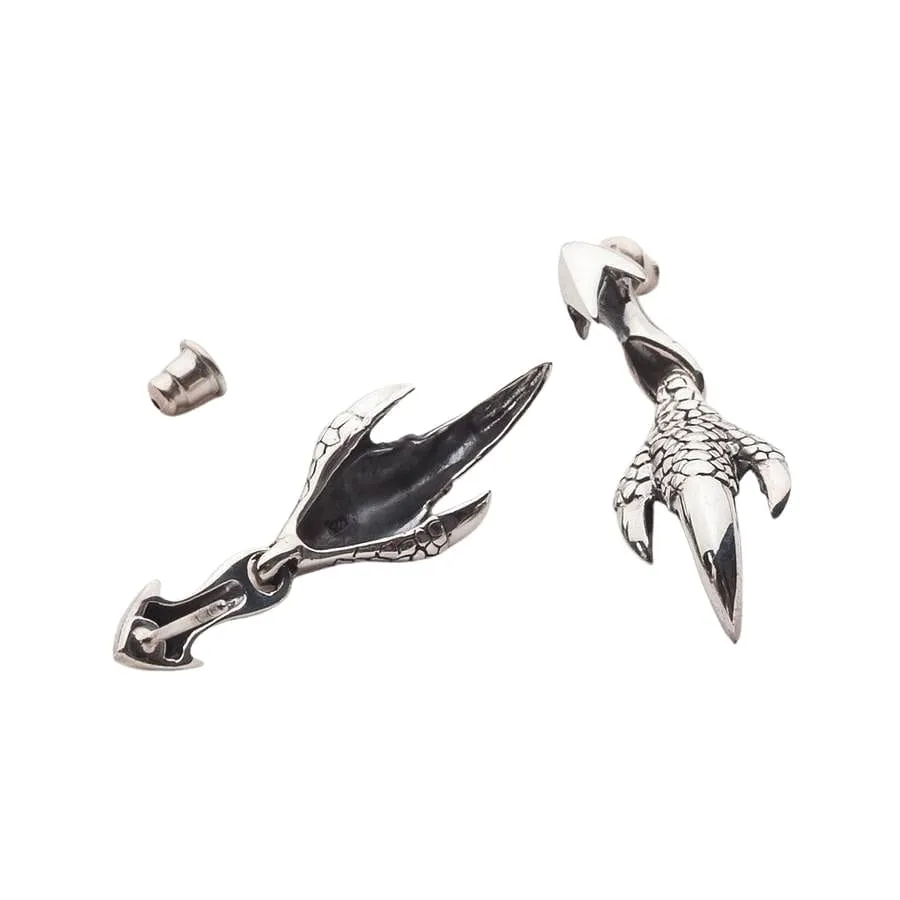 Dragon Claw 925 Sterling Silver Gothic Earrings