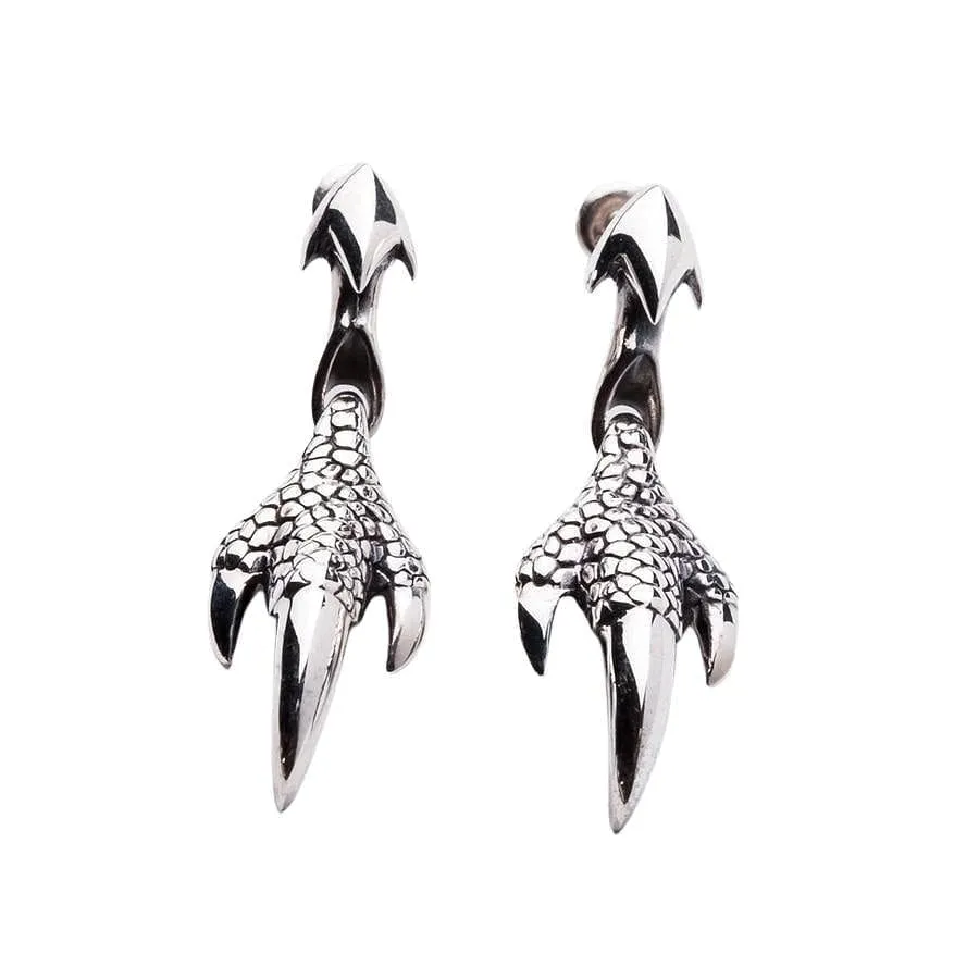Dragon Claw 925 Sterling Silver Gothic Earrings