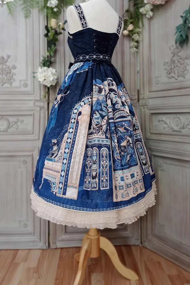 Dusk Best Egyptian Style Print Ruffle Gothic Lolita Dress 3 Colors