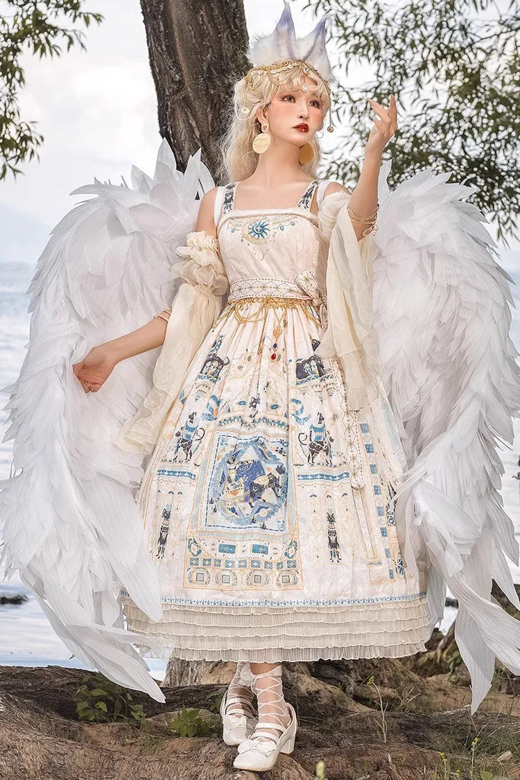 Dusk Best Egyptian Style Print Ruffle Gothic Lolita Dress 3 Colors